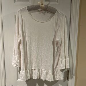 Boden cotton peplum slub tee. Size L.